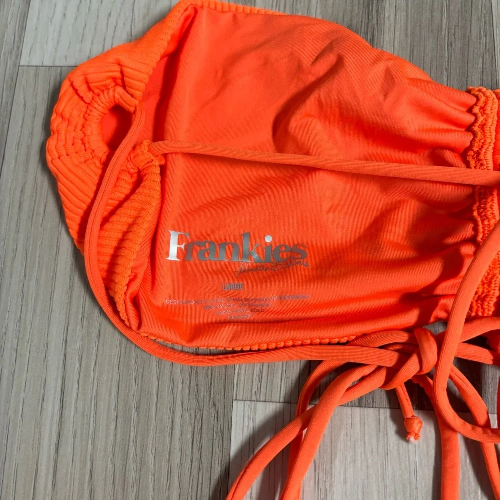 Frankies Bikinis Ruby Top Bright Neon Orange Set Size‎ L
